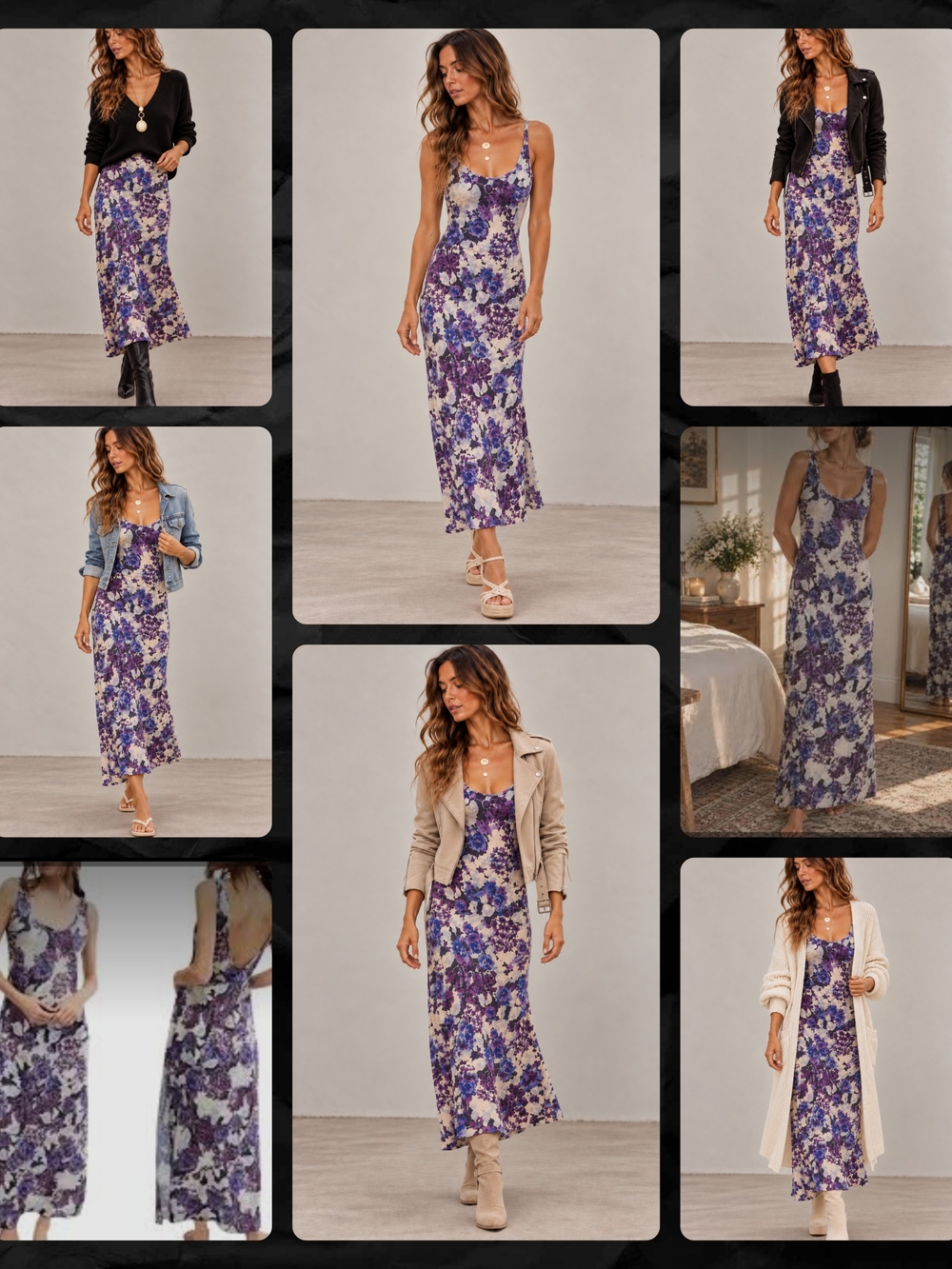 FREE PEOPLE, Worth The Wait Floral Maxi Dress/Dark Night Combo. NWT GORG